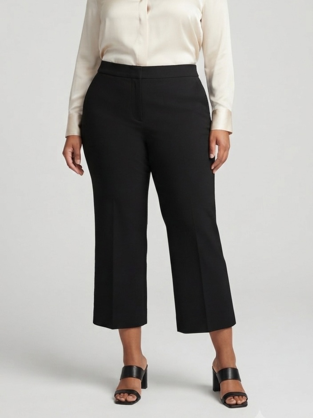 PENNINGTONS Black 25” Crop Dress Pants Plus Size 24